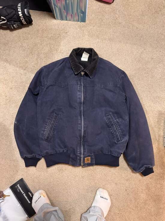 Carhartt Other - Vintage Carhartt J14 MDT Midnight Navy Sandstone Santa Fe Jacket Large